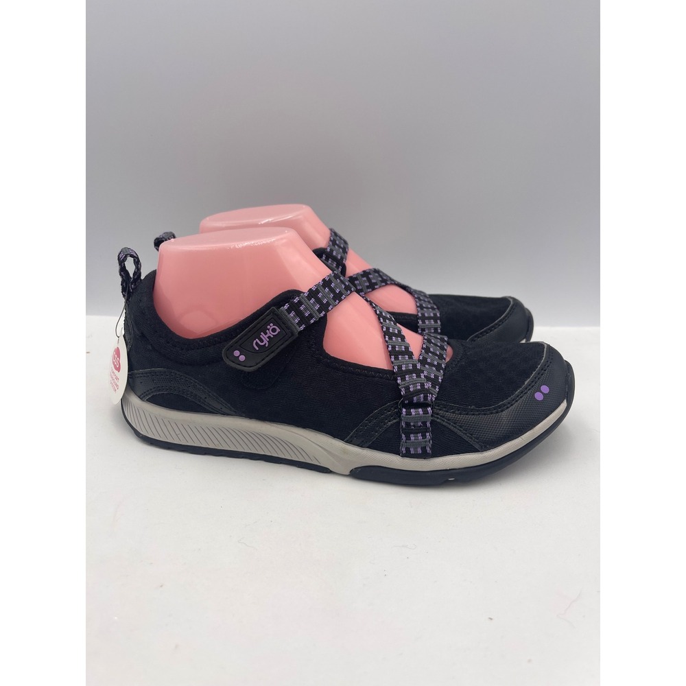 Ryka Kailee Mary Jane Walking Shoes Womens 6.5W Black Purple New Athletic Flats